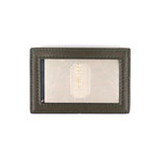 Smooth 100% Leather ID Card Holder Wallet // Moss Green