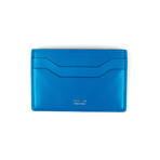 Smooth Leather ID Card Holder Wallet // Deep Sky Blue