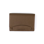 Pebbled Leather Envelope Card Holder Wallet // Lion Brown