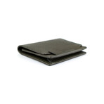 100% Pebbled Leather Envelope Card Holder Wallet // Moss Green