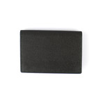 100% Pebbled Leather Envelope Card Holder Wallet // Green