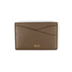 100% Pebbled Leather Card Holder Wallet // Lion Brown