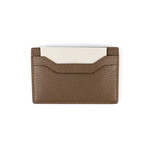 100% Pebbled Leather Card Holder Wallet // Lion Brown