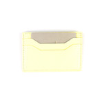 100% Grained Leather Card Holder Wallet // Yellow