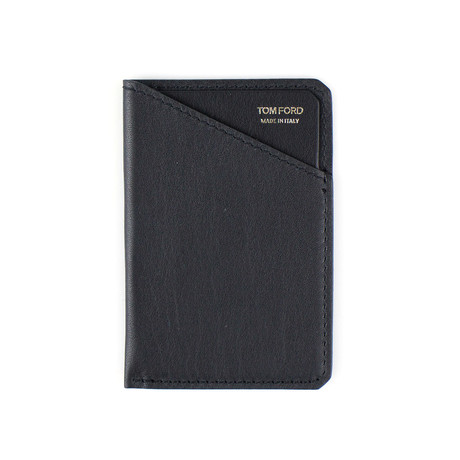 Smooth Sheen 100% Leather Card Holder // Black