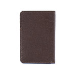 100% Pebbled Leather Card Holder // Brown