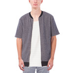 Jensen Short-Sleeve Zip Up Sweatshirt // Navy (L)