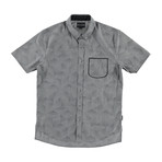 Elijah Printed Short-Sleeve Button Down // Charcoal (S)