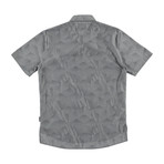 Elijah Printed Short-Sleeve Button Down // Charcoal (S)