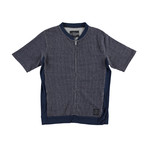 Jensen Short-Sleeve Zip Up Sweatshirt // Navy (M)