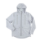 Carlton Hooded Zip Up Jacket // Light Grey (M)