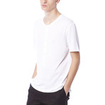 Sullian French Terry Short-Sleeve Henley // Bright White (L)