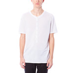 Sullian French Terry Short-Sleeve Henley // Bright White (L)