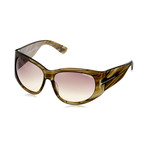 Tom Ford // Women's Felicity Round Wrap Sunglasses // Havana + Gray