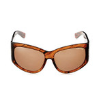 Tom Ford // Women's Felicity Round Wrap Sunglasses // Havana Brown