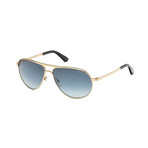 Tom Ford // Unisex Erin Aviator Sunglasses // Gold + Blue