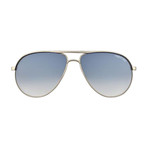 Tom Ford // Unisex Erin Aviator Sunglasses // Gold + Blue