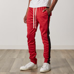 Slim Skinny Track Pants // Red + Black (S)