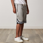 Mesh Basketball Shorts // Gray + Black + White (2XL)
