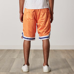 Mesh Basketball Shorts // Orange + White + Blue (2XL)