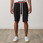 French Terry Shorts // Black + Green + Red (L)