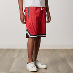 Mesh Basketball Shorts // Red + Black + White (L)