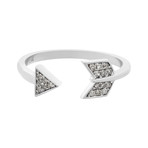 Estate 14k White Gold Diamond Arrow Ring // Ring Size: 7.75