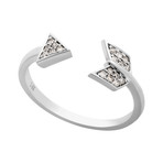 Estate 14k White Gold Diamond Arrow Ring // Ring Size: 7.75