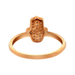 Estate 14k Rose Gold Hand of Fatima Diamond Ring // Ring Size: 7