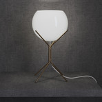 Cambridge Table Lamp // White Glass + Brass