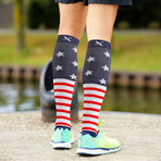 Patriotic Compression Socks // 3-Pairs (Small/Medium)