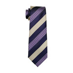 Maxime Handmade Tie // Navy + Tan Stripe