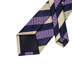 Maxime Handmade Tie // Navy + Tan Stripe