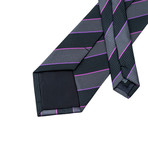 Augustin Handmade Tie // Black + Charcoal Stripe