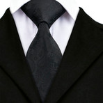 Hugo Handmade Silk Tie // Black Paisley