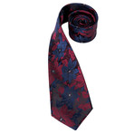 Blyn Handmade Silk Tie // Deep Red + Navy