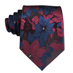 Blyn Handmade Silk Tie // Deep Red + Navy