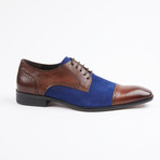 Leather/Suede Two Tone Oxfords // Brown/Blue (US: 7)
