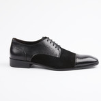 Leather/Suede Two Tone Oxfords // Black/Black (US: 10)