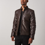 Base Burner Leather Jacket // Burgundy (XS)