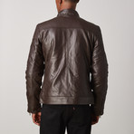 Base Burner Leather Jacket // Burgundy (XS)