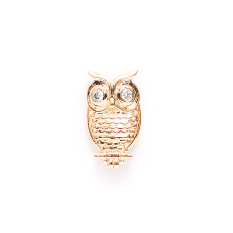 Owl Lapel Pin // Yellow Gold Plating