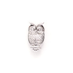 Owl Lapel Pin // White Gold Plating