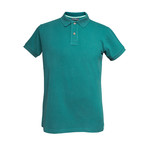 Basic Melange Polo Shirt // Green (XL)