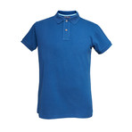 Basic Melange Polo Shirt // Navy Blue (XL)