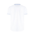 Smart-Fit Basic Polo Shirt + Print Detail // White (S)