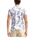 Smart-Fit Polo Shirt + Geometrical Camouflage Print // Gray (S)