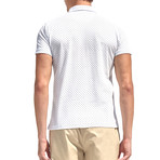 Polo Style Piquet Shirt + Polka Dots // White (M)