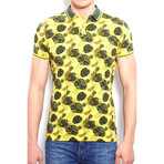 Piece-Dye Polo Shirt + Alloversafari Print // Yellow (XL)