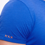 Piece-Dye T-Shirt + Handmade Embroidery // Parliament Blue (XL)